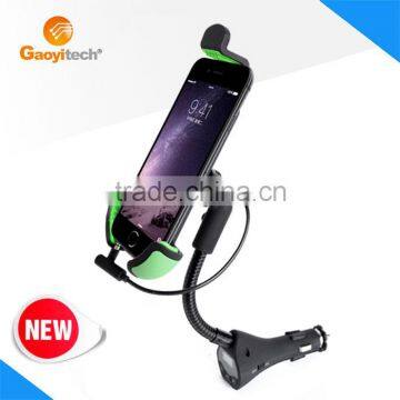 New inventions 2016 mobile phone holder micro usb charger car fm transmitter wholesale(HC27K)