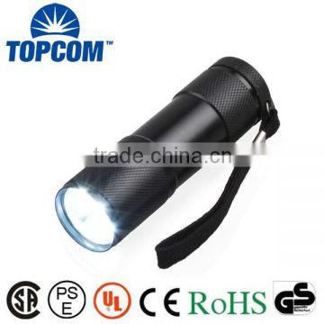 Free Laser Logo Aluminum Alloy Promotional 9 LED Fleshlight Torch