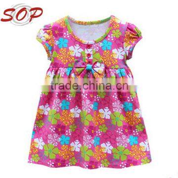 2016 Hot New Floral Print Child Baby Dress Model Clothing Imported From China