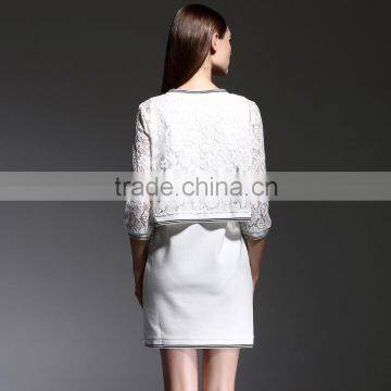 2015 Latest European Style Elegant Black Lace Long Sleeve Overlay Evening Dress photo-3