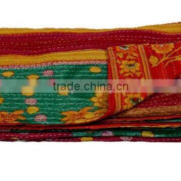 ethnic vintage style kantha embroidered handmade quilts throw online