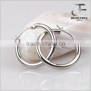 Factory Direct Price High Polished Stainless Steel Hoops Womens Mens Huggie Earrings photo-3