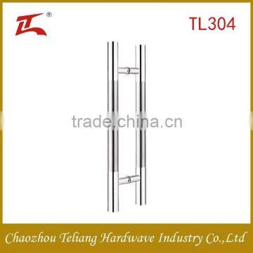 silver color satin Polish stainless steel door handles