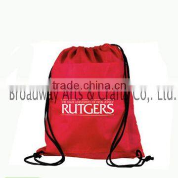 Custom printed promotional cheap Polyester drawstring bag backpack