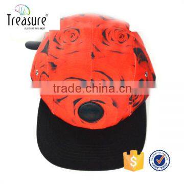 wholesale red 5 panel cap with pigment dyed hat