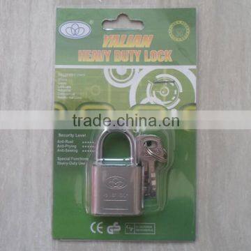 Side round type sliding card packing nickle plated padlock