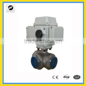 CTB-005 series 3-way electric actuator motor operated UPVC ball/butterfly valve