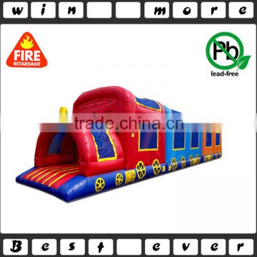 best selling children's park bounce express train inflatable obstacle course equipment for sale                        
                                                                                Supplier's Choice