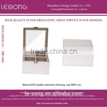 square jewelry box movable case large mirror with ribbon