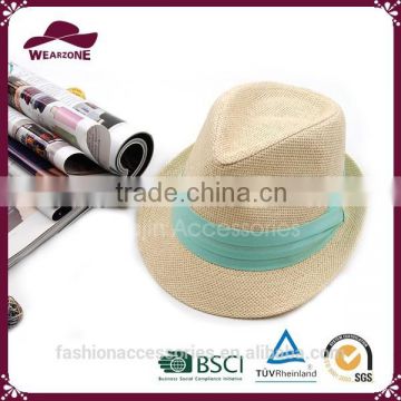 New fashion design fabric fedora hat, paper fabric fedora hat