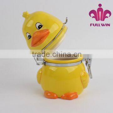 Hand-painted Duck design Ceramic Sealed Jar