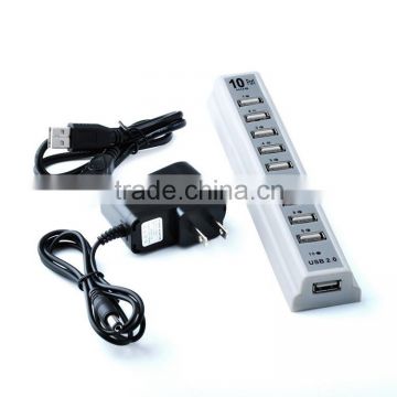 ABS Material 10-Port USB 2.0 Charger Hub