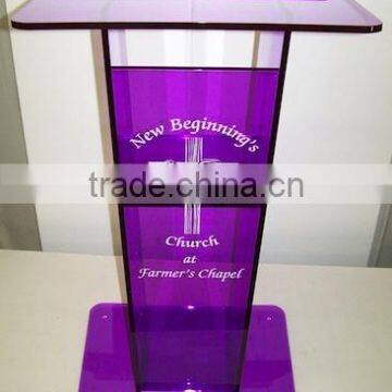 detachable modern wholesale customized cheap acrylic podium/acrylic pulpit/acrylic lectern stand shenzhen factory