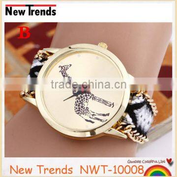 2016 Hot New Fashion Women Colorful Cord Weaved Giraffe Watches photo-2