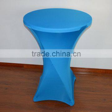 Blue spandex/lycra cocktail table cover/table cloth