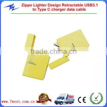 Creative Zippo Lighter Shape Design Retractable USB3.1 to Type C Sync Charger Cable                        
                                                Quality Choice