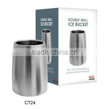 double wall ice bucket, stainless steel ice bucket, ice bucket