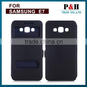 Smooth Appearance Flip Stand Card Slots High Qaulity PC PU Leather Flip Case for Samsung Galaxy e7 photo-6