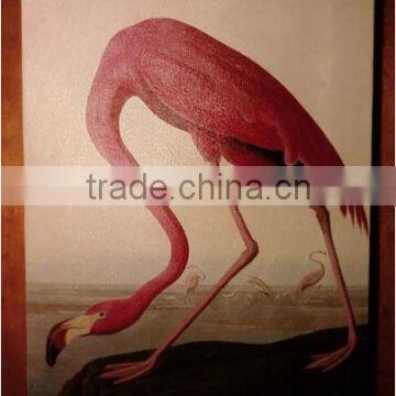 Hot Sell Living Room Pink Flamingo Animal Stretched Canvas Printing