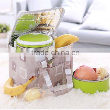 Picnic Lunch Bag Tote Insulated Cooler Travel Zipper Organizer Box;Insulated lunch bag