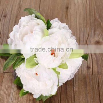 High Quality Silk Flower Artificial Peony Flowers Fake Leaf Wedding Home Party Decoration Bouquet photo-5