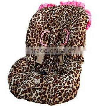 Baby Car Seat Cover Brown Leopard Minky Toddler Car Seat Cover