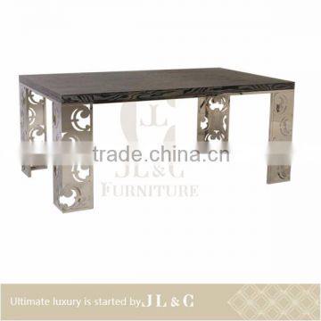 JT11 Stainless Steel Stand Dinner Table in Dining Room from JL&C Luxury Home Furniture New Designs