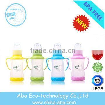 baby feeding products 2014 baby clear glass bottles with handle