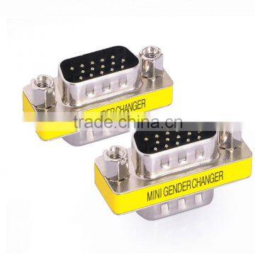 15 Pin HD SVGA VGA Male to Male Adapter Connector photo-2