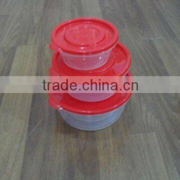 3 Pcs a Set Round Plastic Food Storage Box