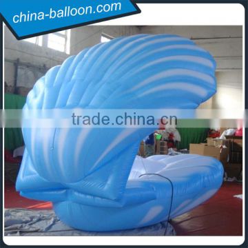 Decorative blue inflatable seashell inflatable replica model with led light for display