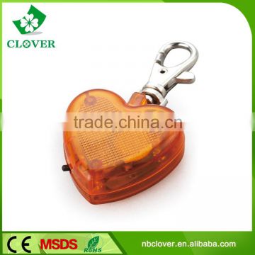 Heart shape safety 1 led flashlight led light keychain