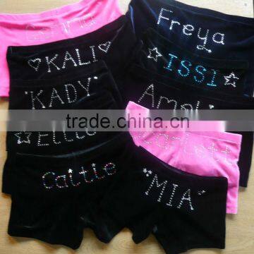 velour hipster gymnastic dance shorts with custom names