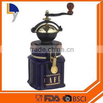 Hot Sale home use ceramic and wooden coffee grinder