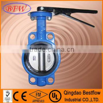 dn100 manual wafer soft seal butterfly valve