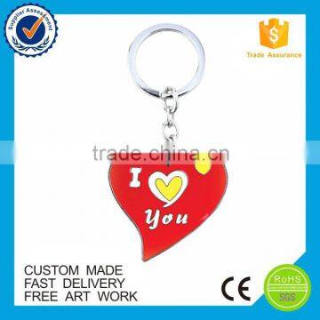 Professional design Heart shape custom metal keychain