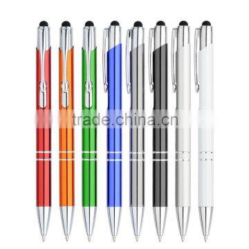 office supply ball pen with touch stylus/metal pen/aluminium pen