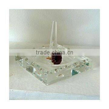 square crystal ring holder