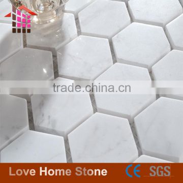 The Newest Hexagon White Natural Marble Mosaic Tile