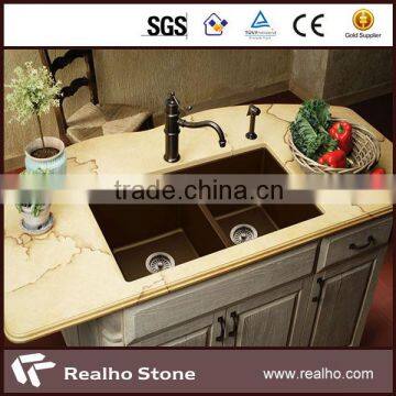 custom size natural brown kitchen stone sink