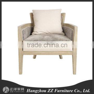 New classical European American leather sofa chair furniture/ vintage antique finish living room sofa/fabric rattan chair