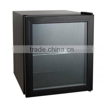 High quality galss door 46l mini wine fridge black color display wine cooler