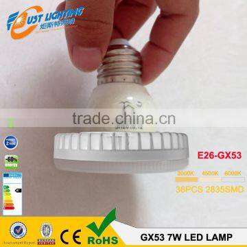 E26-Gx53 Plastic 230V 2835SMD Ra80 8W GX53 LED Lamp GX53