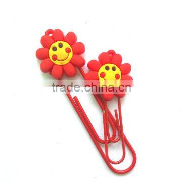 Red Cute flower shape paperclip custom handmade bookmarks for sale