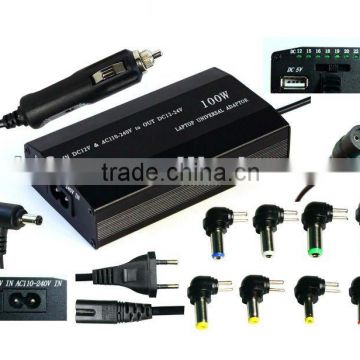 Universal laptop adapter/laptop charger/notebook power supply 100W AC And DC 2in1 Universal Laptop Adapter