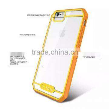 For Apple IPhone 6 Bumper Case, Fashion Hybrid Color Clear Hard Case With TPU Side Bumper Cover Case For Apple IPhone 6 4.7 5.5