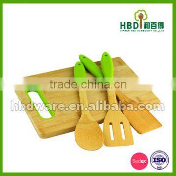 New bamboo cutting board with silicone tools, tools set