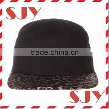 Custom Made Leopart Suede Flat Bill 5 Panel Baseball Cap