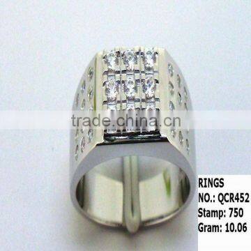 fine eleant design 925 sterling silver men ring with cz QCR452