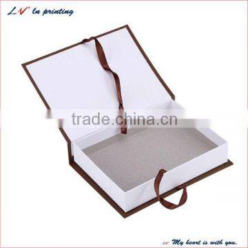 high quality book shaped paper t-shirt packaging box in shanghai